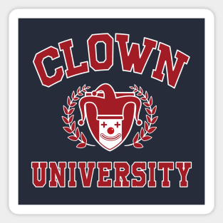 Clown university red and white Sticker